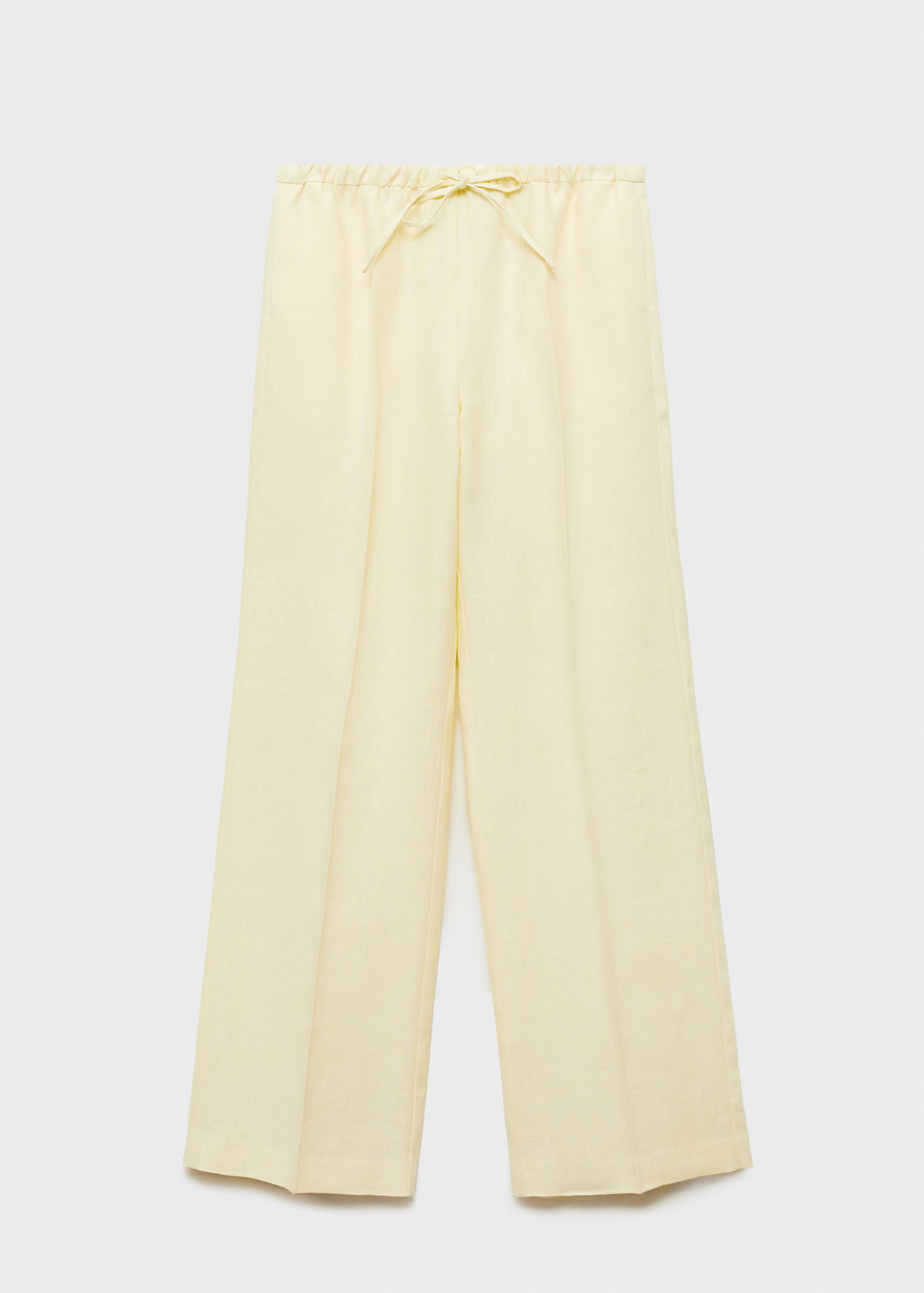 Straight-fit linen trousers with bow - Women | MANGO United Kingdom | MANGO (UK)