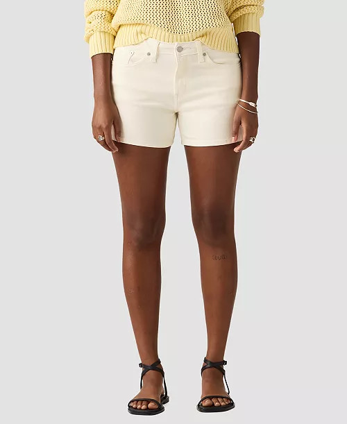 Women's Mid-Rise A-Line Denim Shorts | Macy's