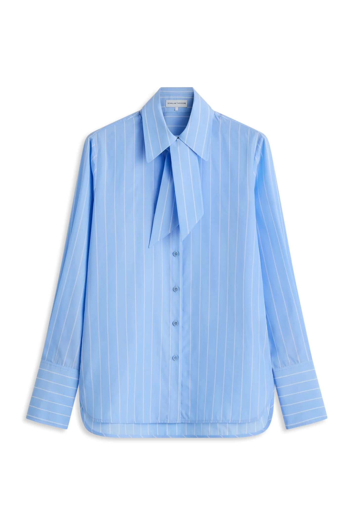 STRIPE CRAVAT SHIRT - BLUE.WHITE - Scanlan Theodore | Scanlan Theodore AU