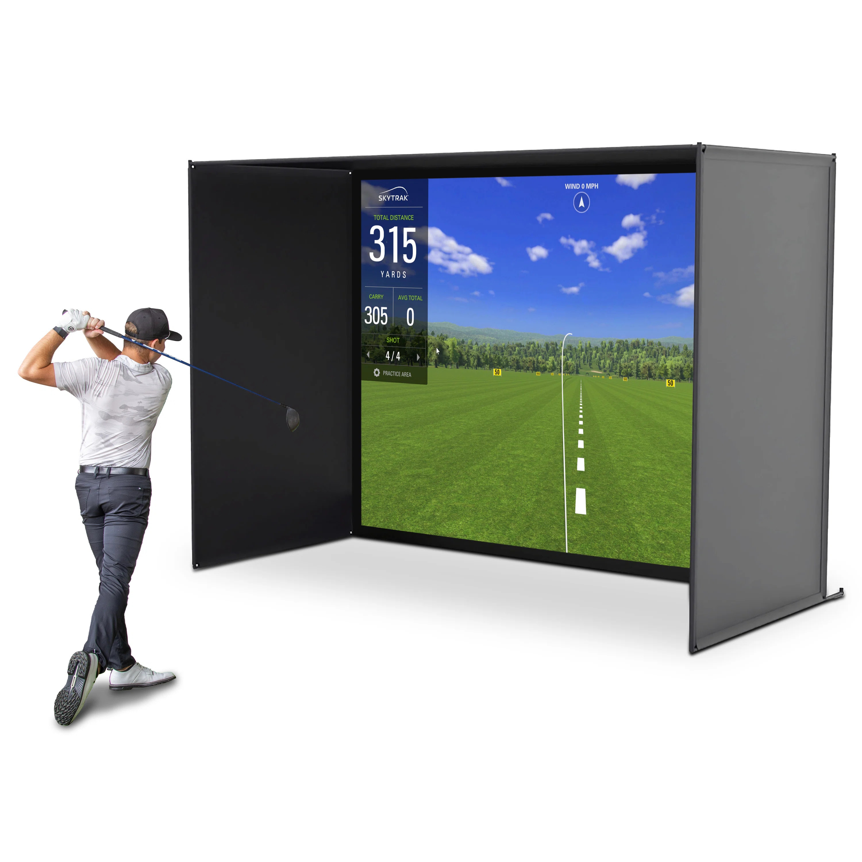 GoSports Golf Simulator Enclosure Net - Complete Set with Frame and HD Impact Screen Kit | Wayfair North America