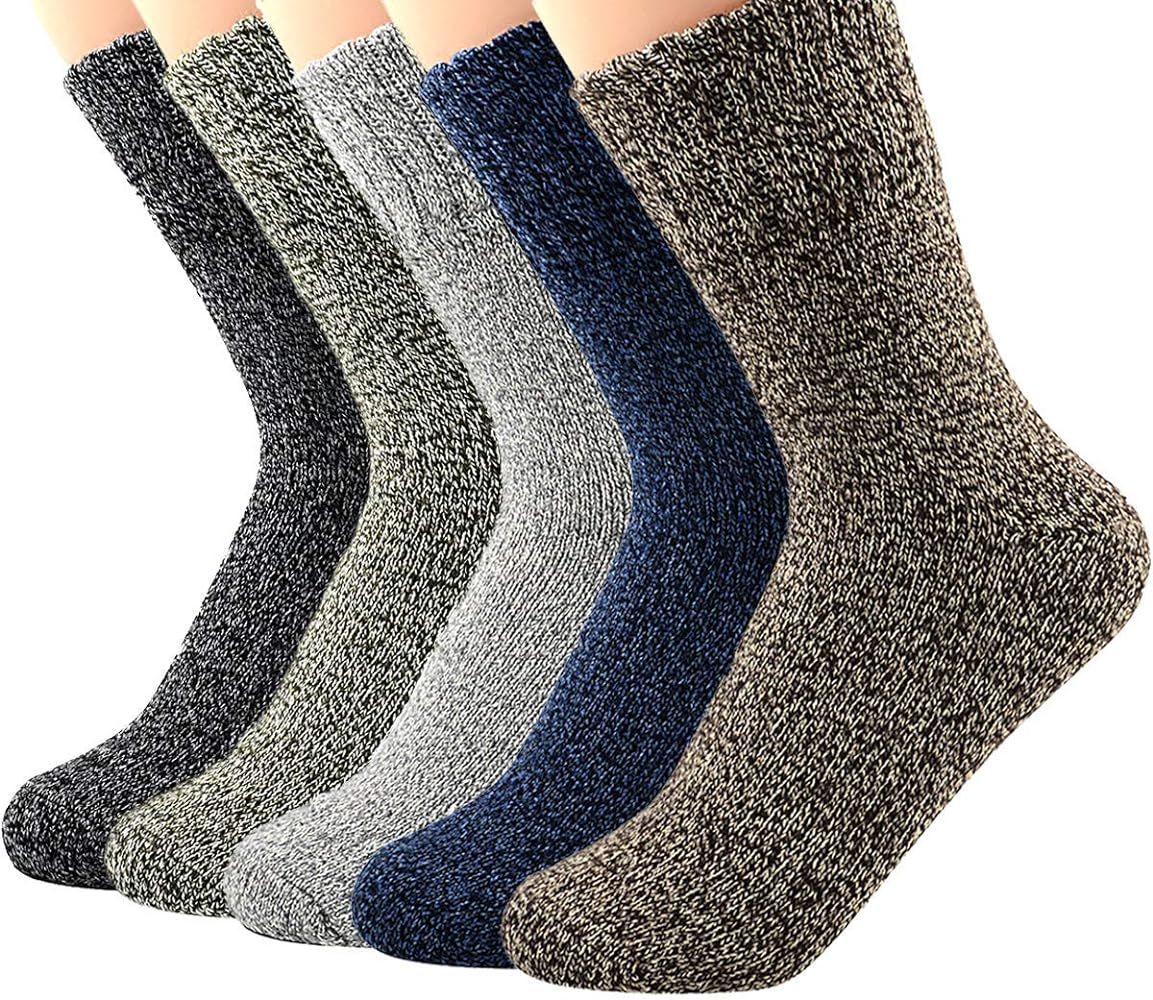 Century Star Womens Athletic Socks Knit Pattern Sports Socks Winter Wool Socks Crew Cut Cashmere ... | Amazon (US)