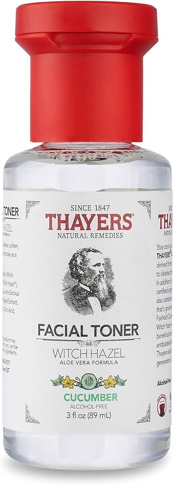 THAYERS Alcohol-Free Witch Hazel Facial Toner with Aloe Vera, Cucumber, Trial Size, 3 Ounce | Amazon (US)