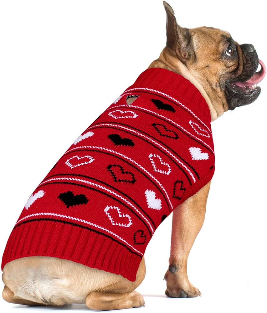 Queenmore Valentine Dog Sweater,Small Dog Sweater for Tiny Dogs,Teacups,frenchies,Chihuahuas,York... | Amazon (US)