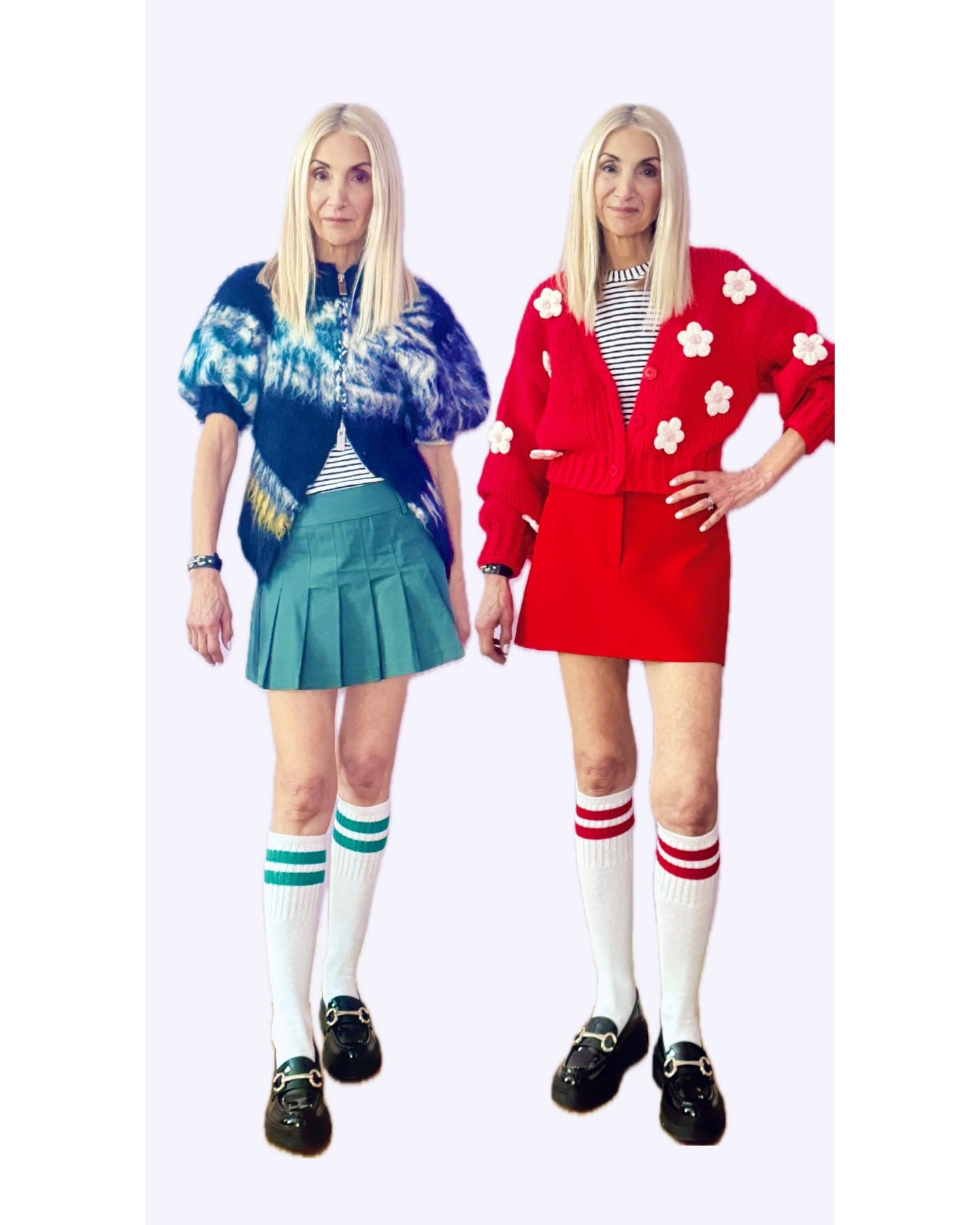 Super Bowl Sunday. But make it fashion.  

Black sweater: @sacaiofficial 
Green skirt: @wayfclothing 
Red skirt: @zara 
Red sweater: @tjmaxx 
Shoes: @aldo_shoes 
Jeans: @gap 
Jean jacket: @blanknycjeans 

#superbowl #superbowlstyle #superbowlfashion #chiefs #eagles #kendricklamar #casualstyle #denimondenim #sportystyle #ltkover50 

#LTKSeasonal #LTKOver40 #LTKStyleTip