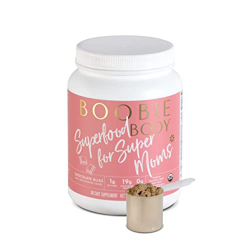 Boobie Body Superfood Protein Shake for Moms, Pregnancy Protein Powder, Lactation Support to Increase Milk Supply, Probiotics, Organic, Diary-Free, Gluten-Free, Vegan - Chocolate Bliss (20 servings) | Amazon (US)