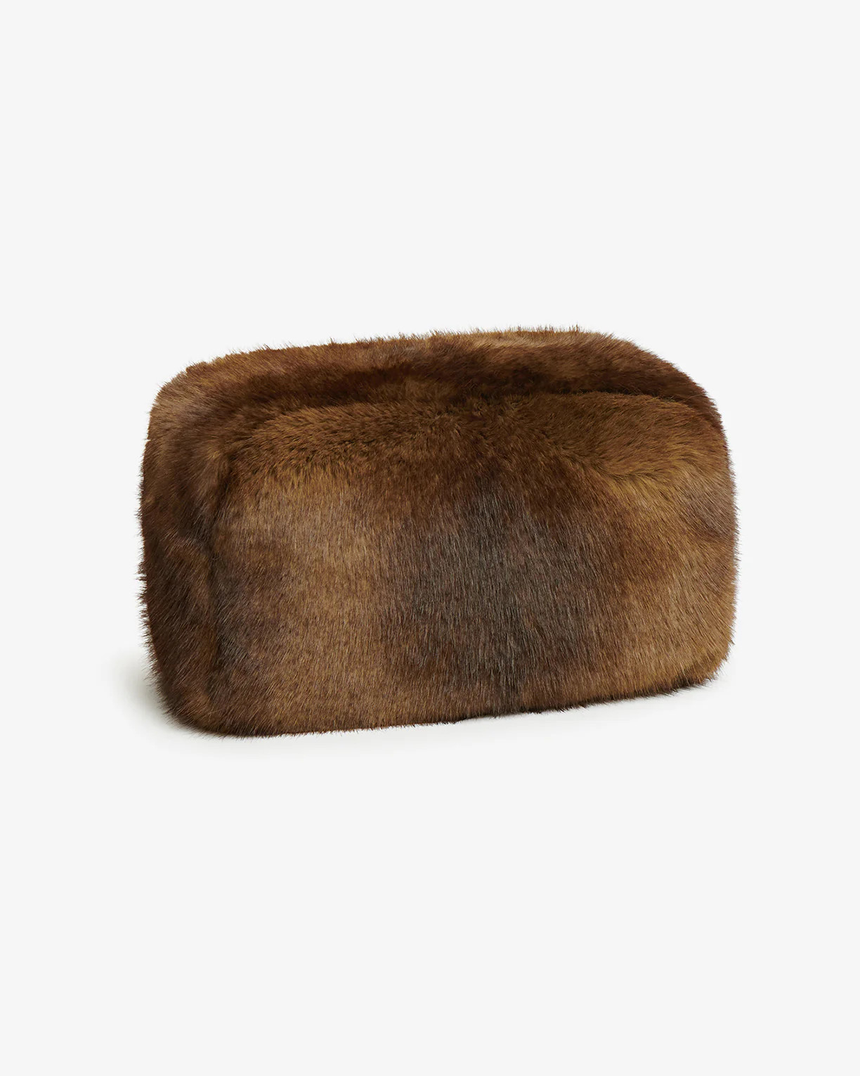 Jumbo Noor Faux Fur Travel Pouch in Mink | Apparis