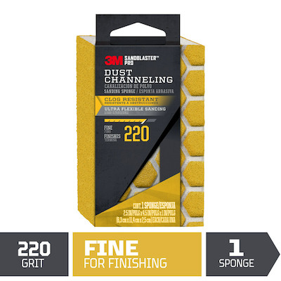 3M SandBlaster Pro 220-Grit Premium Sanding Sponge 2.5-in x 4.5-in | Lowe's