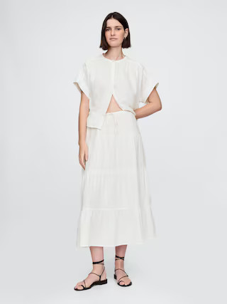 Cotton Gauze Tiered Maxi Skirt | Gap (US)