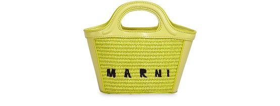 MARNITropicalia raffia and leather mini basket bag | 24S (APAC/EU)