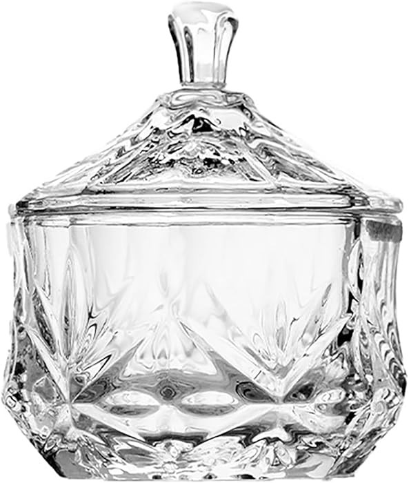 8oz Glass Candy Dish with Lid,Small Decorative Storage Jar for Candy,Cookies,Snacks Bath Salt,Sug... | Amazon (US)