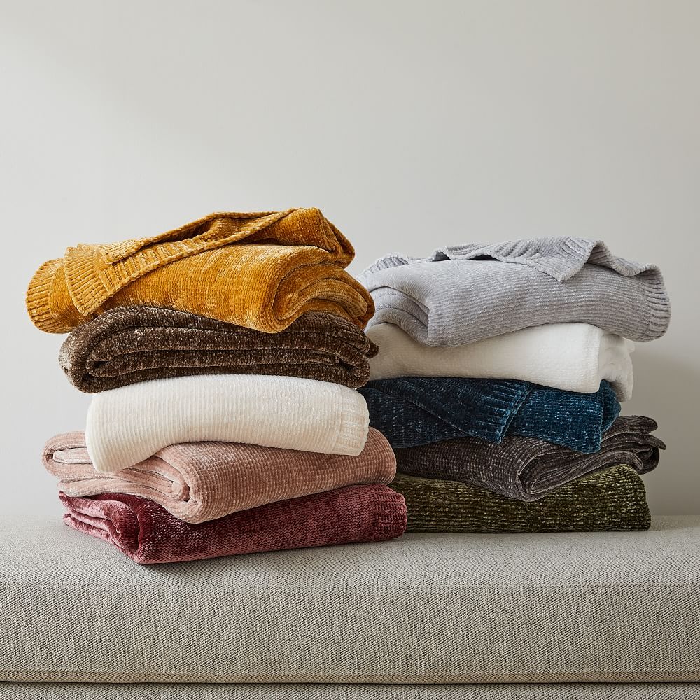 Luxe Chenille Throws | West Elm (US)