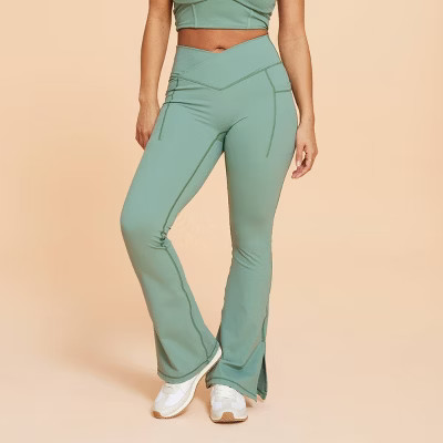 Blogilates Women's Criss Cross High-Rise Flared Leggings | Target