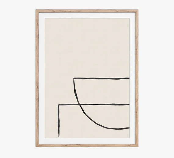 Bowl on a Table. A Minimal Abstract Line Drawing. Download the | Etsy | Etsy (US)