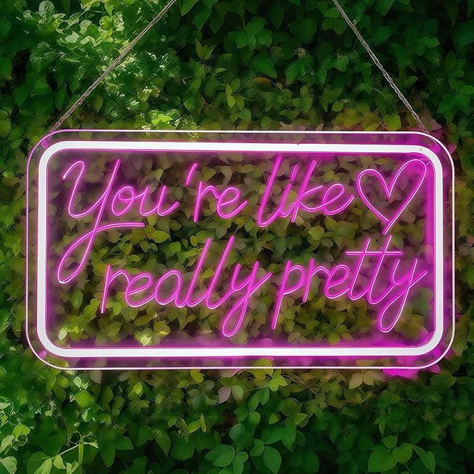 You're Like Really Pretty Neon Signs for Wall Decor, 5-Level Dimmer, 16×9in, Pink Room Decor Aes... | Amazon (US)