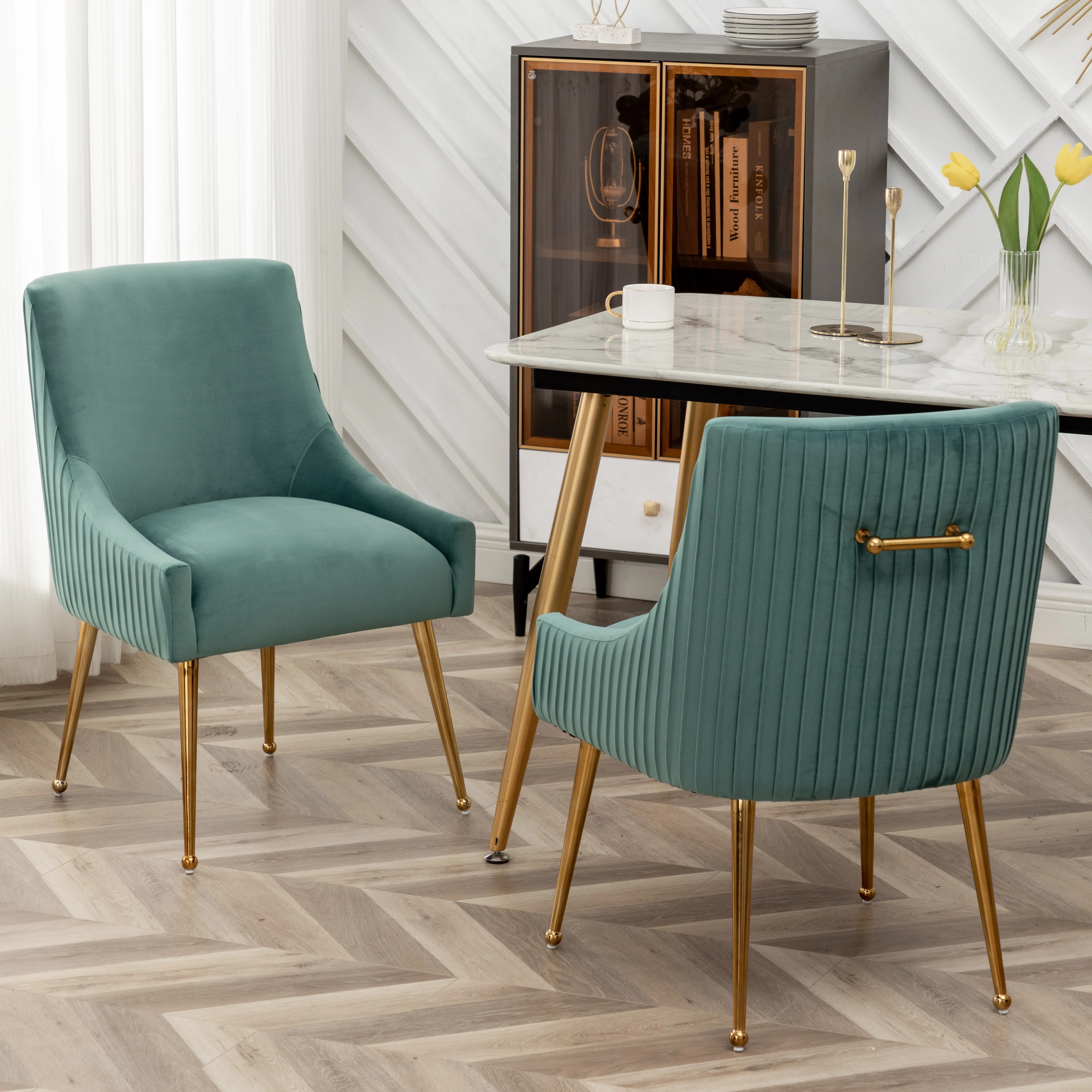 Baudel 19.7'' H Tufted Velvet Upholstered Side Chair (Set of 2) | Wayfair North America