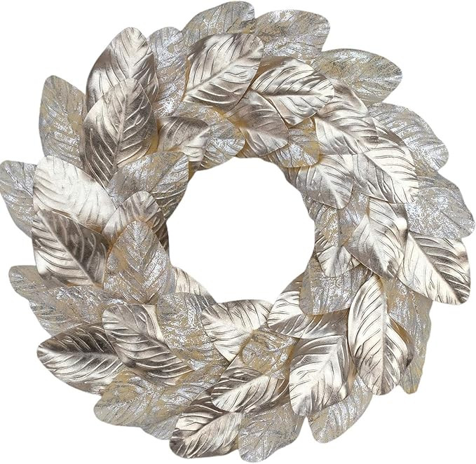 idyllic Champagne Magnolia Leaves Wreath 18 Inches Farmhouse Decoration Adjustable Vintage Front ... | Amazon (US)