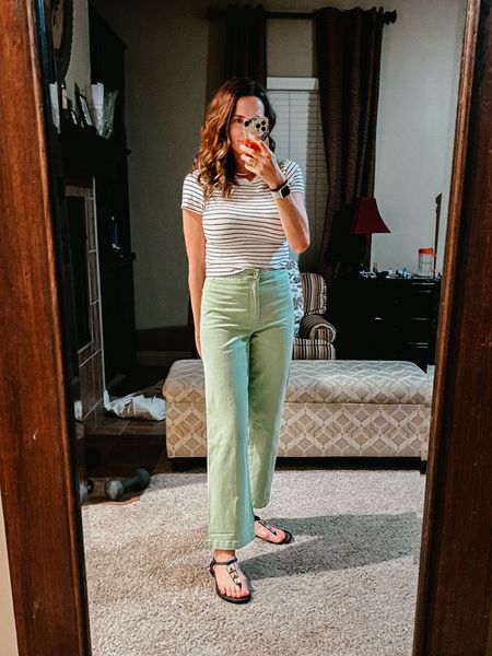 5’9” • Size small • Size 27 

Madewell sale 25% off this weekend, plus this color in additional sale.  

Pants true to size.
Top true to size or size up. 

#LTKfindsunder100 #LTKover40 #LTKsalealert