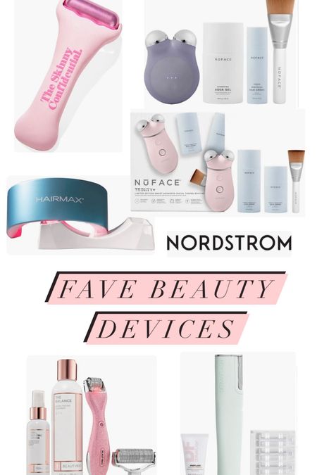 #ad I feel like 90% of my GRWM routine is masking and devices! Makeup is just the icing on the cake, and frankly I don’t even want to put it on if I haven’t done my full-on lifting/depuffing/plumping routine! Here are my fave beauty devices at @nordstrombeauty. I always recommend buying devices from Nordstrom bc they have a best-in-class return policy! Here’s how I use them:

1) The Skinny Confidential is at Nordstrom now! The Hot Mess is my fave ice roller on the market- roll up and out and down your neck for the best lymphatic drainage 
2) NuFace- the new generation of NuFace has vibration to aid in even more depuffing! The new Trinity model has a 25% stronger microcurrent setting. If sagging lids and jowls are your issue, I recommmend the NuFace
3) Hairmax Laserband- all hair devices take a long time to see results (like 3-6 mos. bc of the hair cycle) but red LED light is clinically proven to regrow hair if you stick with it!
4) GloPro- if your issue is fine lines/pores/texture or sunken under-eye hollows, use the GloPro 2-3 nights per week 
5) Dermaflash- ok an in-office dermaplaning treatment is the best for peach fuzz + exfoliation, but for an at-home option, the Dermaflash works way better for me vs. one of those little facial razors #nordstrompartner #nordstrombeauty