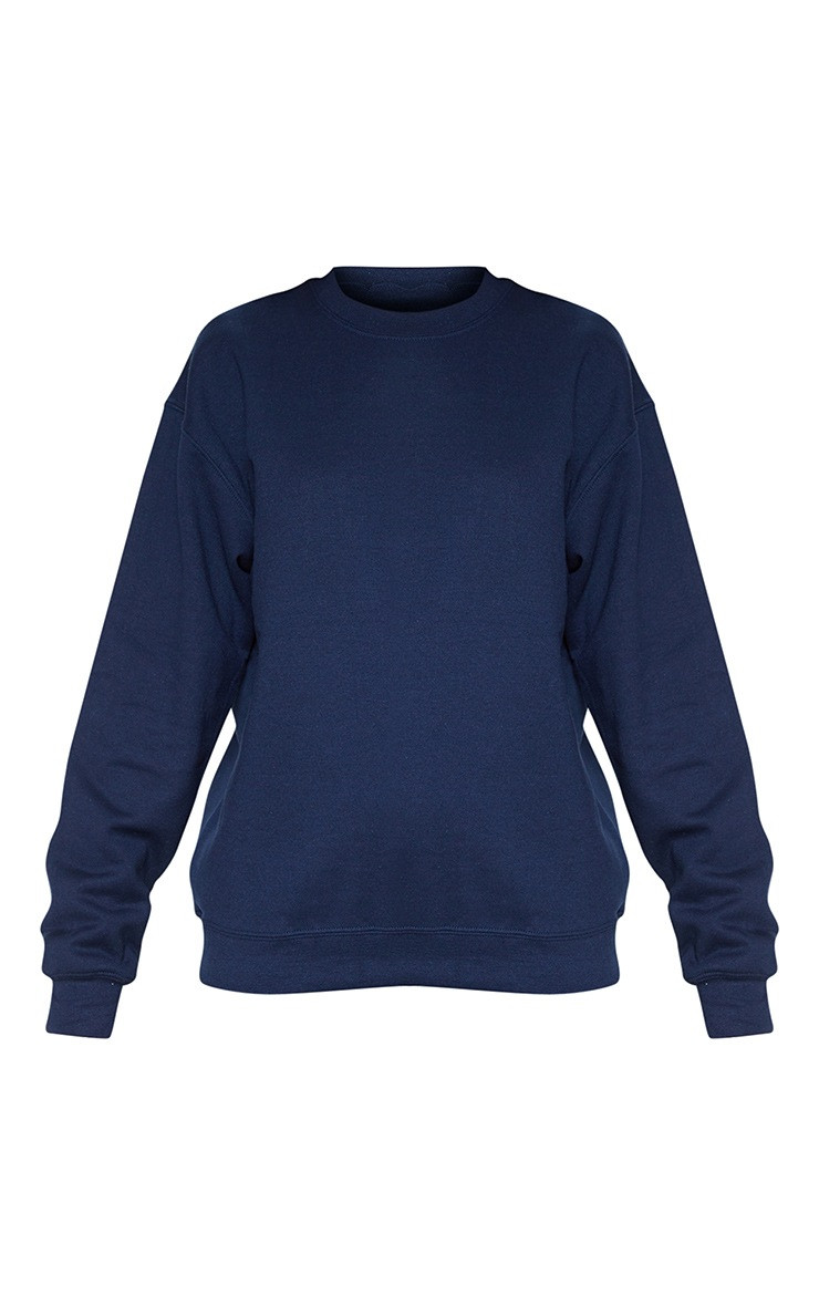 Oversized Navy Sweatshirt | PrettyLittleThing US