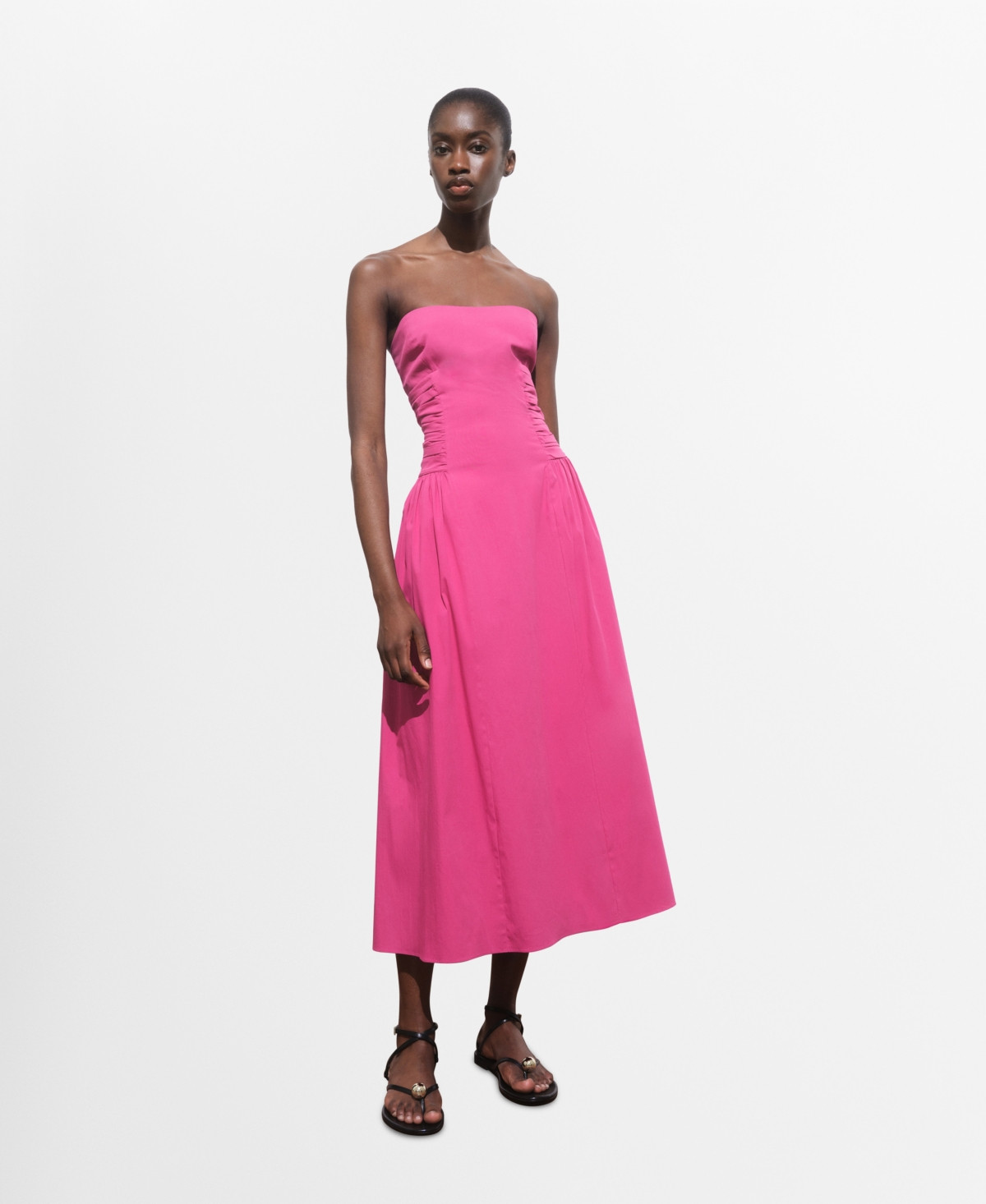 Mango Women's Strapless Midi Dress - Fuchsia | Macy's