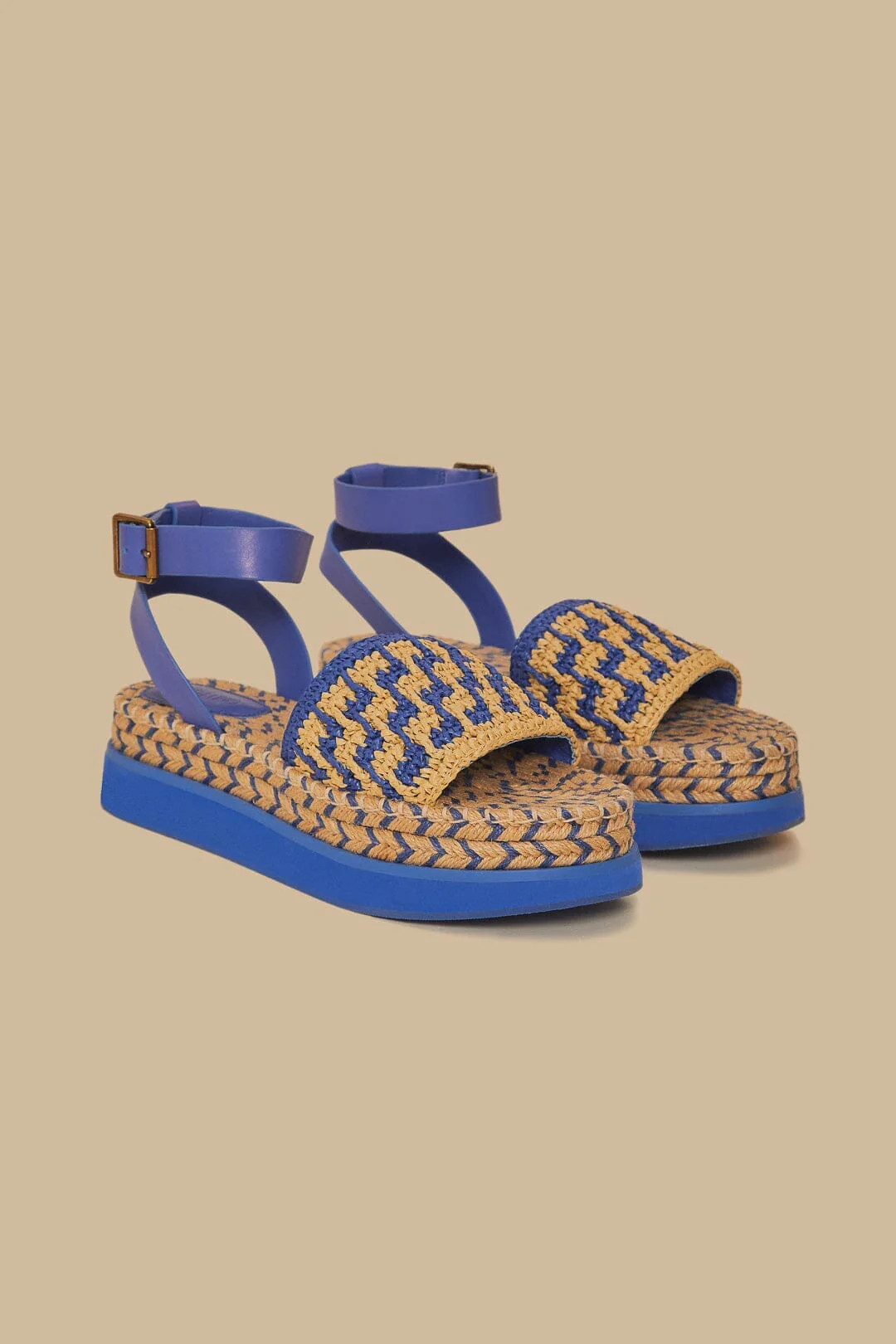 Navy Crochet Espadrille Flatform Sandal | Farm Rio EU