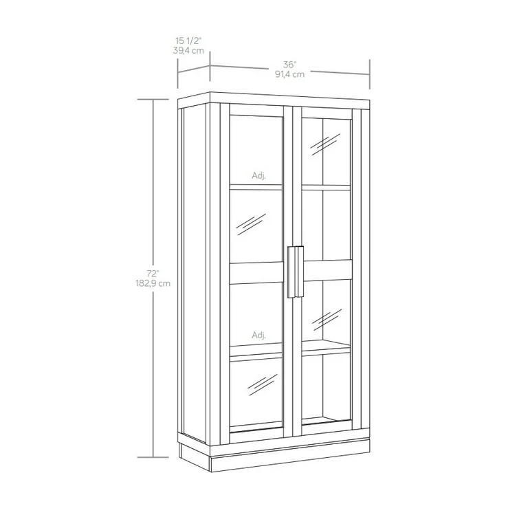 Better Homes & Gardens Ezra Glass Door Storage Accent Cabinet, Light Honey finish | Walmart (US)