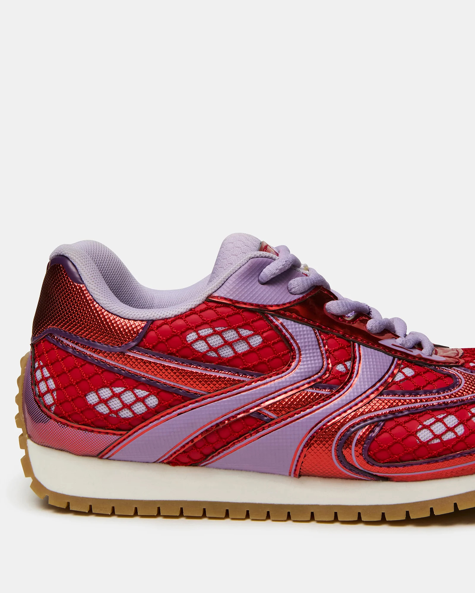 PAGER Red Multi Low-Top Lace-Up Mesh Women's Sneaker | Steve Madden (US)