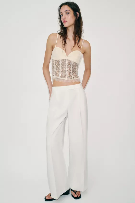 SEQUIN CORSETRY-INSPIRED TOP | Zara UK