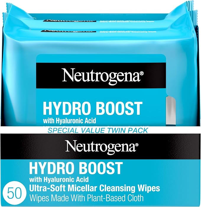 Neutrogena Hydro Boost Cleansing Wipes Makeup Remover for Face Micellar Gently Removes Oil, Dirt,... | Amazon (US)