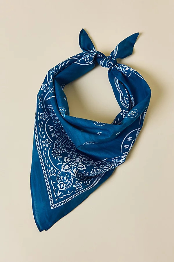 Floral Paisley Bandana in Blue, Women's at Urban Outfitters | Urban Outfitters (US and RoW)