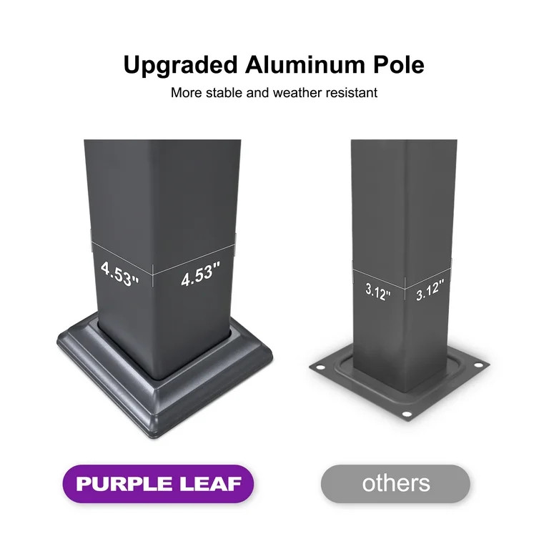 PURPLE LEAF 11'×18' Outdoor Louvered Pergola with Adjustable Hardtop Patio Pergola, Grey | Walmart (US)