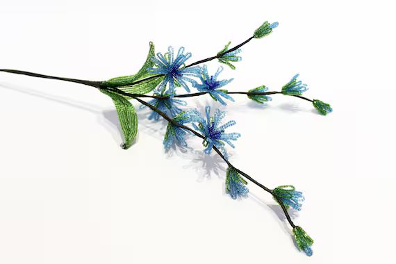 French Beaded Flower Chicory Wild Flower Beaded Flower - Etsy | Etsy (US)