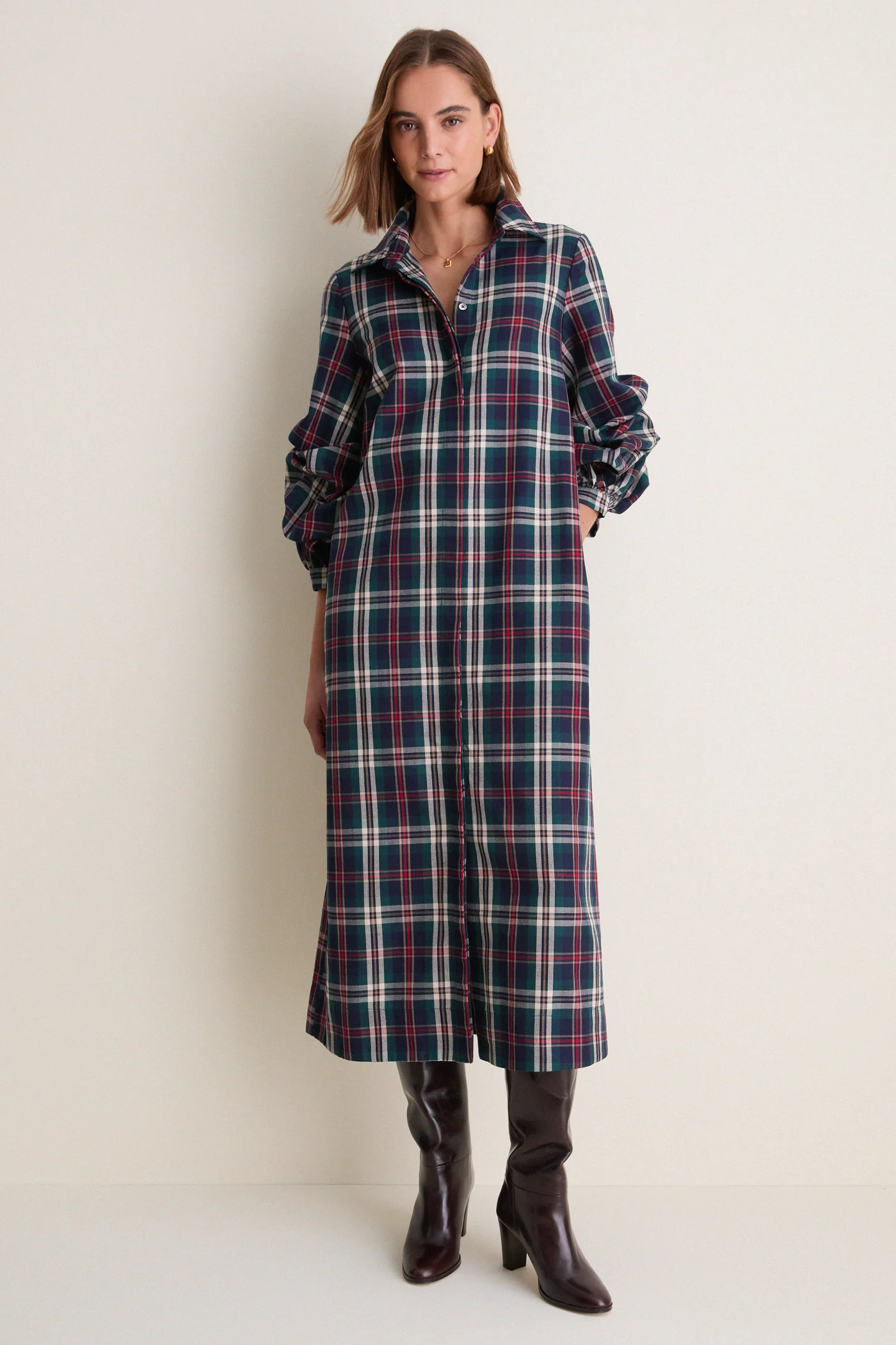 Navy Multi Plaid Alessia Maxi Dress | Tuckernuck (US)
