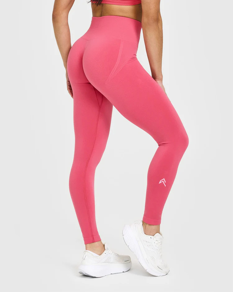 EffortlessLift™ Seamless Leggings with White Logo 
 Velvet Pink | Oner Active (UK / US)