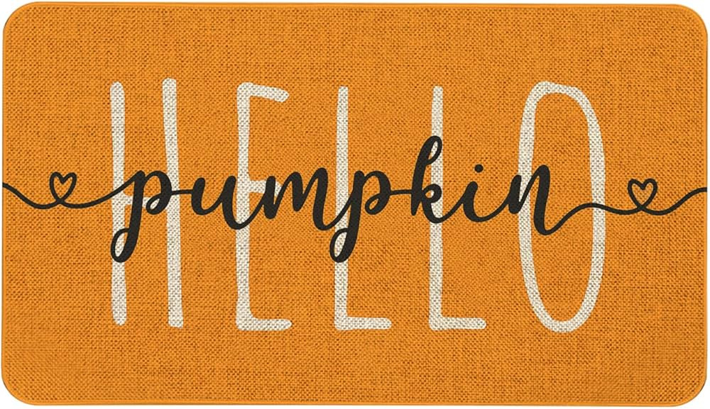 Mloabuc® Hello Pumpkin Door Mat Funny Text Indoor mat, Thanksgiving Holiday Creative Decorative ... | Amazon (US)