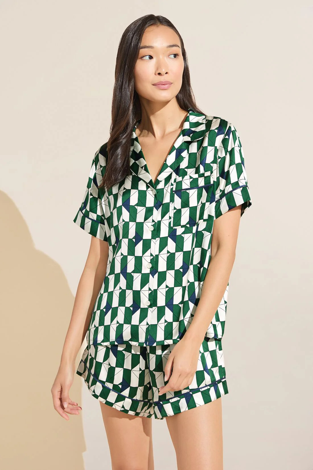 Inez Washable Silk Printed Short PJ Set | Eberjey
