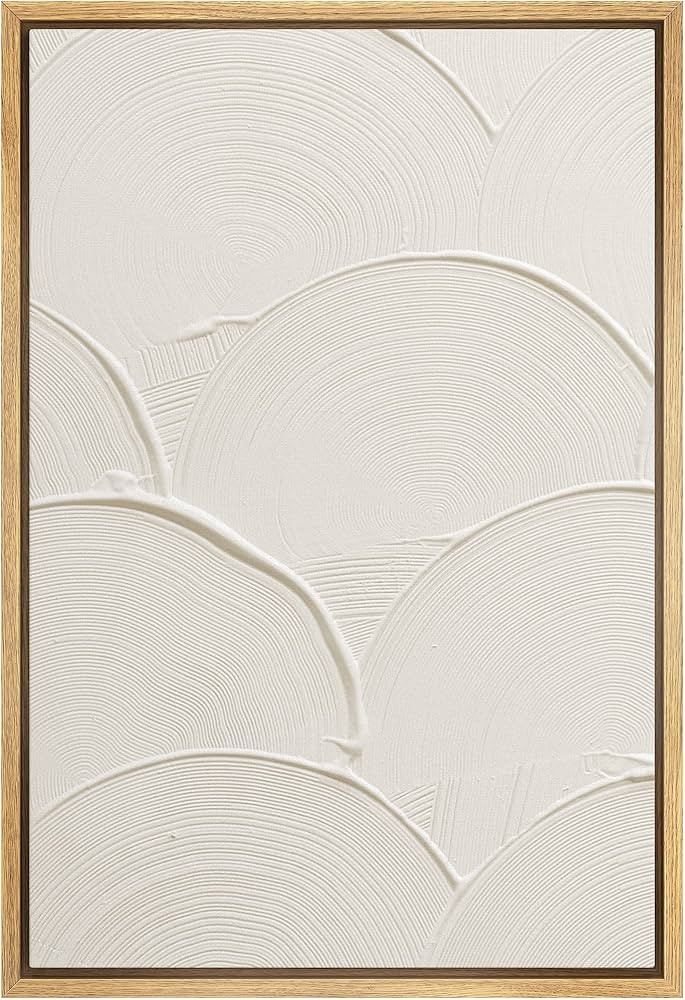SIGNWIN Framed Canvas Print Wall Art Minimal White Paint Stroke Landscape Abstract Shapes Illustr... | Amazon (US)