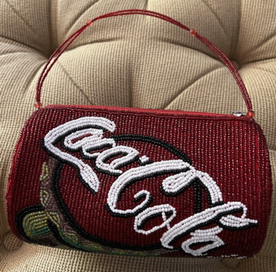 Coca Cola Red Hand Bag Handmade Vintage Beaded Handles  | eBay | eBay US