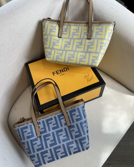 “Fendi” mini totes with box & attachable long straps! 