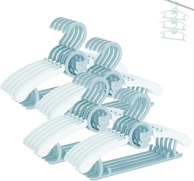 HGYZE Baby Hangers for Closet 20pcs 11-14" Kid Hanger for Nursery, Adjustable Infant Cloth Hanger... | Amazon (US)
