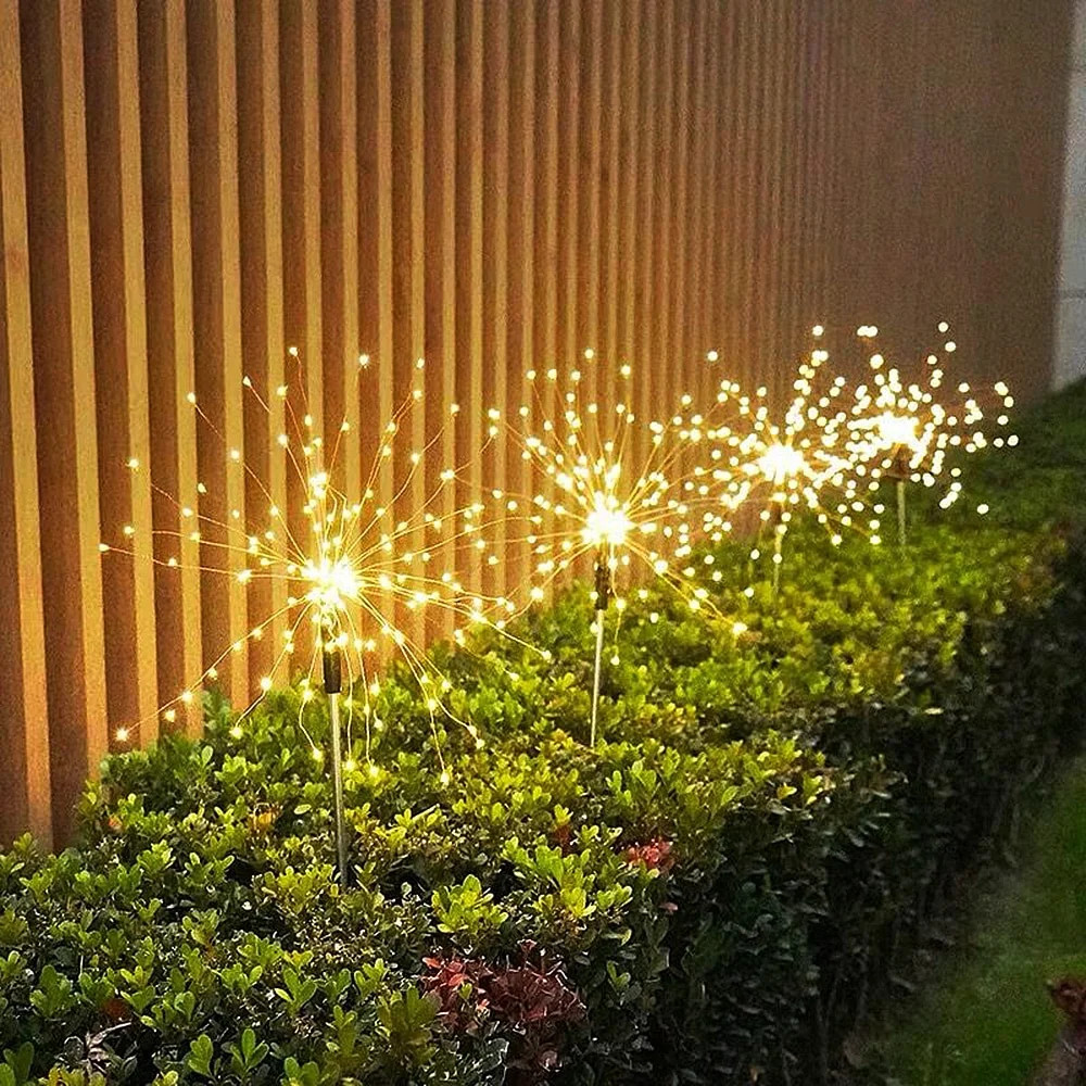 2 Pack LED Solar Fireworks Lights 120 LEDs Waterproof String Fairy Light For Garden Home Decorati... | Walmart (US)