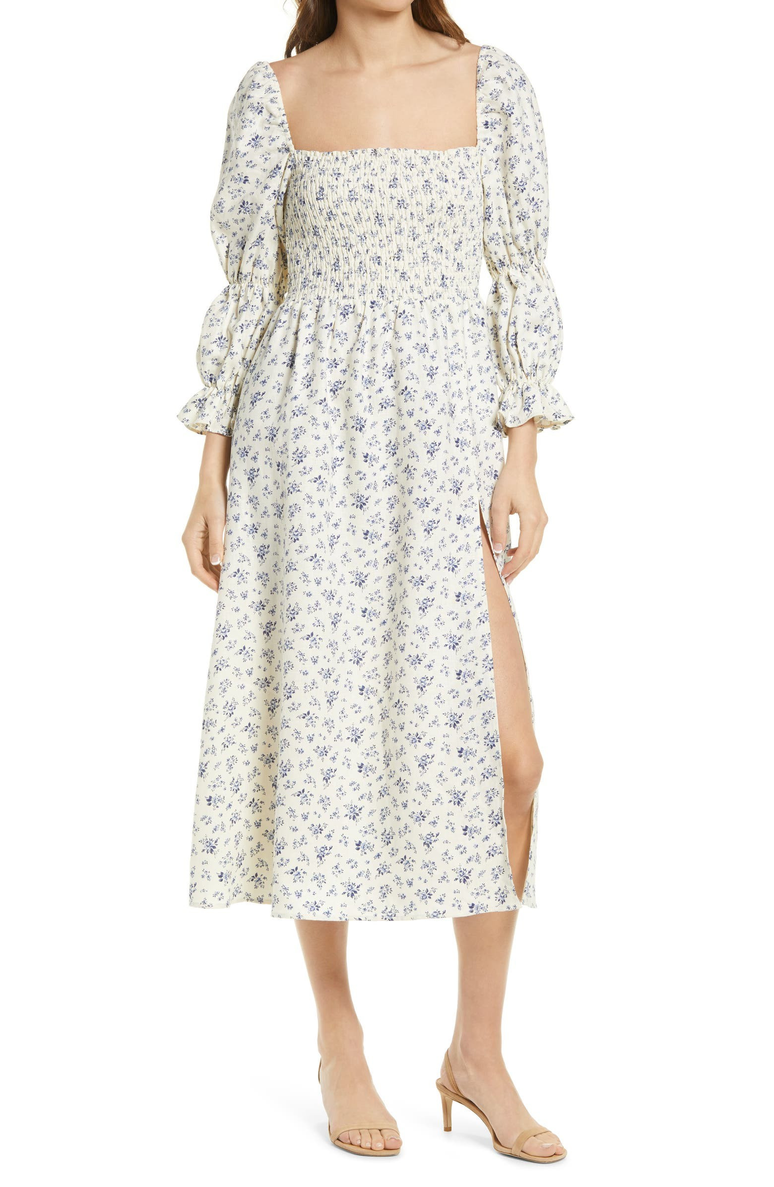 Reformation Hyland Smocked Puff Sleeve Dress | Nordstrom | Nordstrom