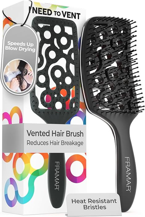 FRAMAR Professional Wet Hair Brush - Vented Hair Brush For Women, Curved Hair Detangler Brush, Bl... | Amazon (CA)