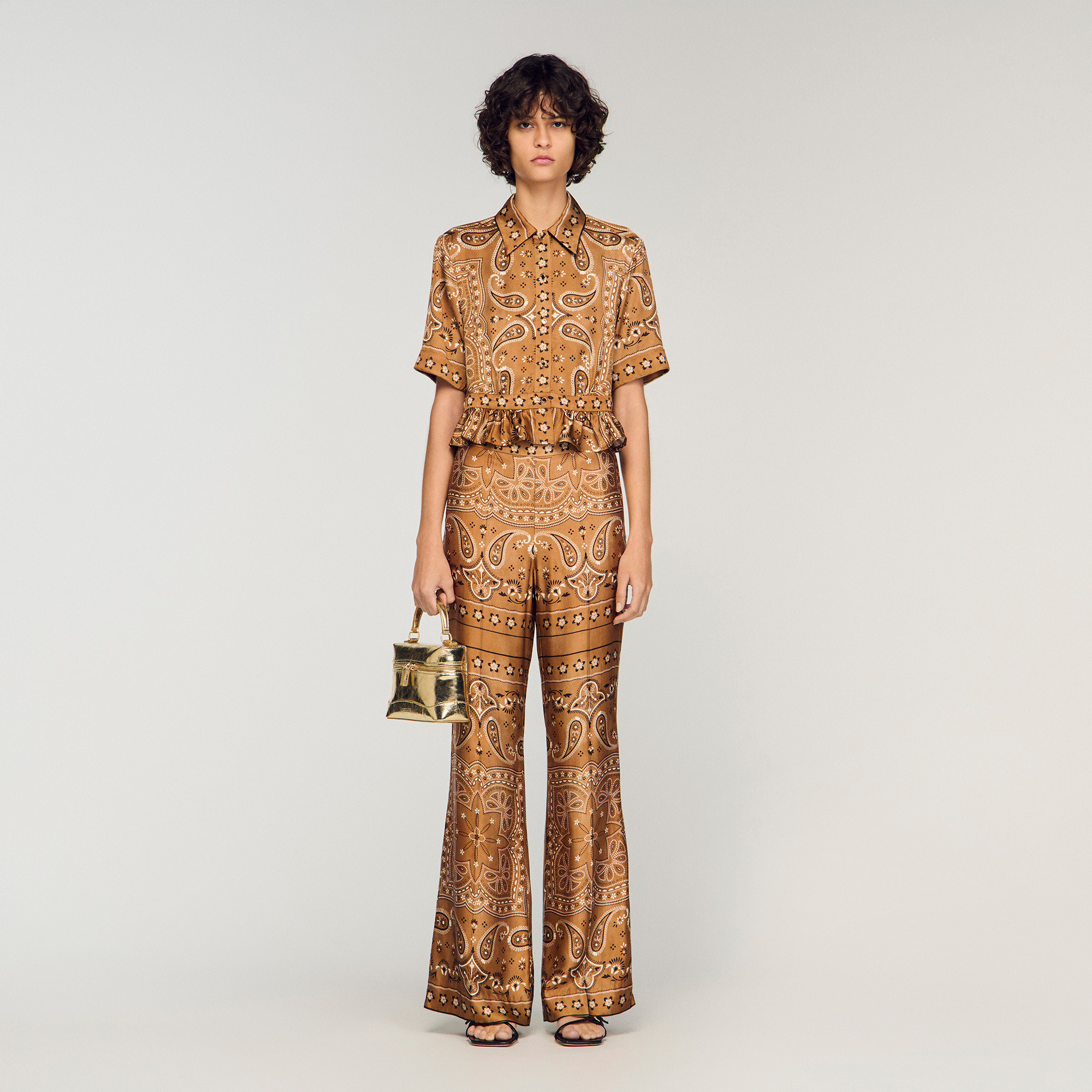 Bandana print cropped shirt | Sandro US | Sandro-Paris US