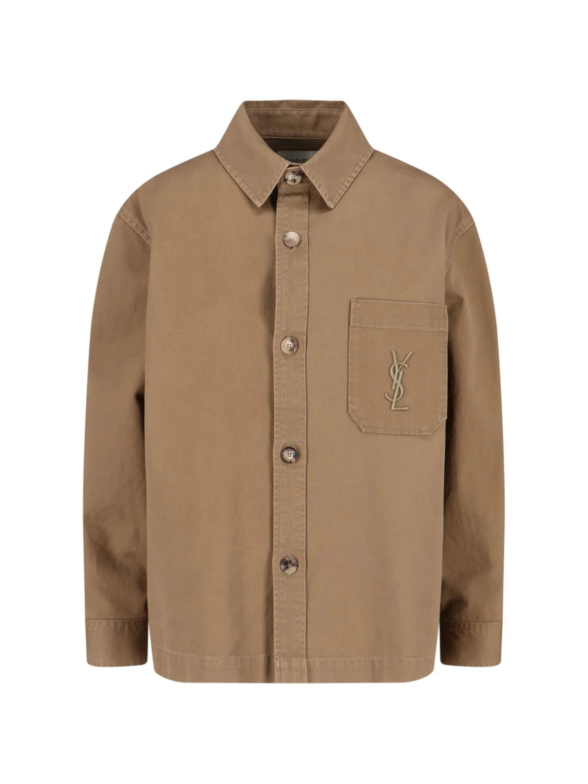 Saint Laurent Cassandre Button-Up Overshirt | Cettire Global
