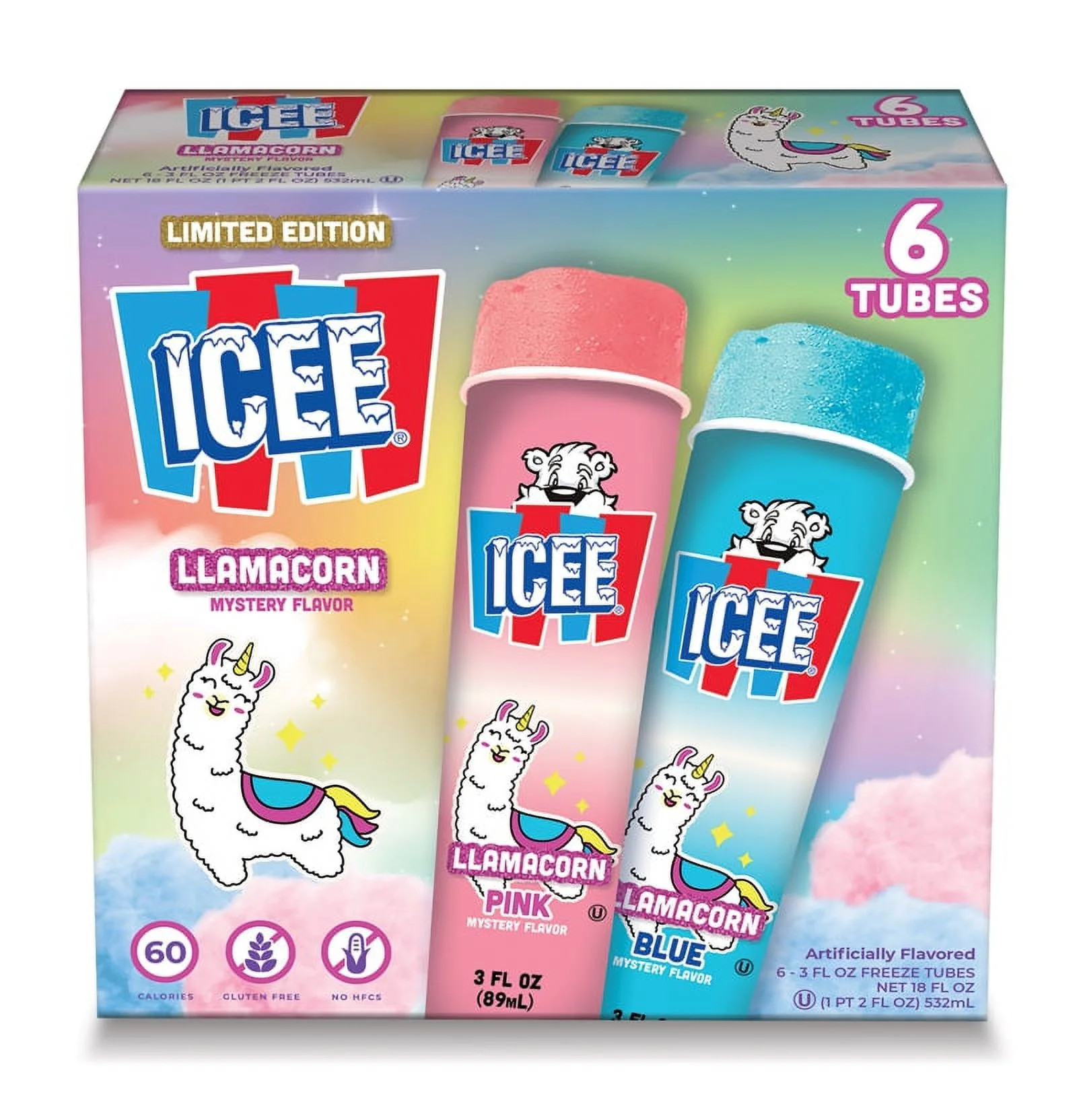 ICEE Llamacorn Variety Tubes, 18 oz, 6 Count (Frozen) | Walmart (US)