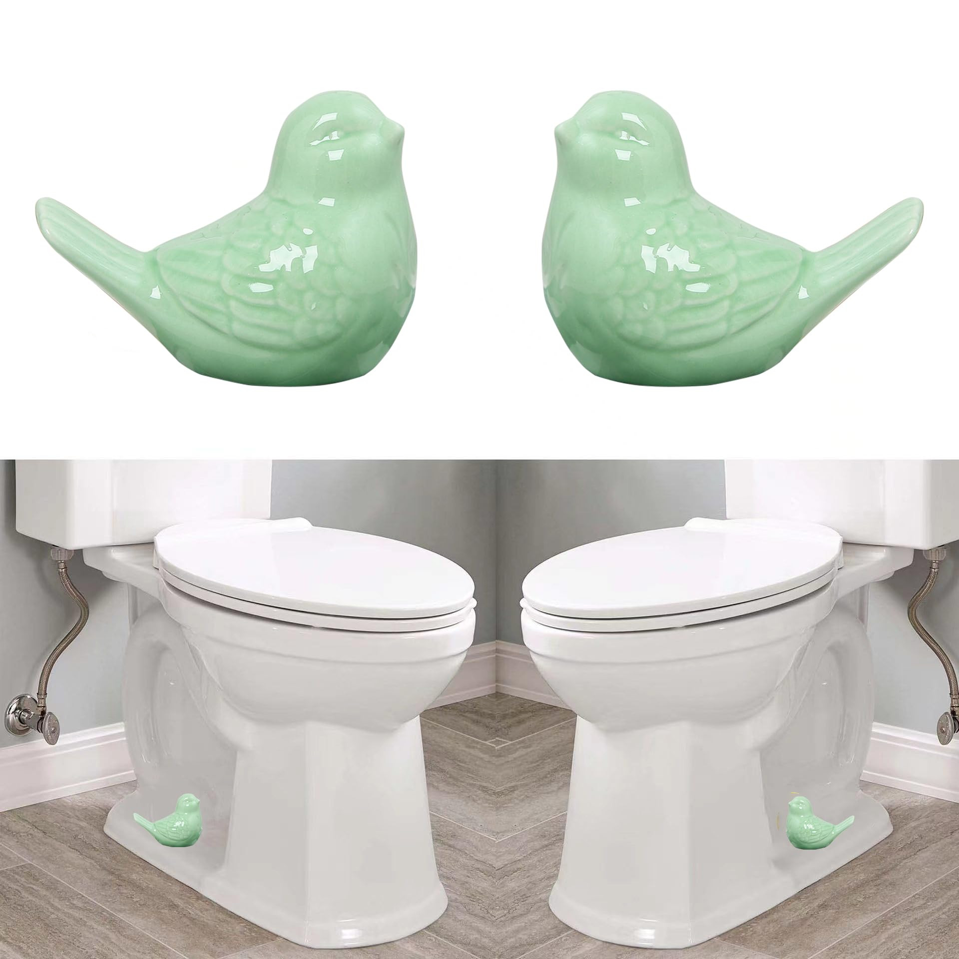 2 Pcs Ceramic Bird Toilet Floor Bolt Caps,Cute Bird Toilet Bowl Screw Covers,Toilet Bolt Figurine... | Amazon (US)