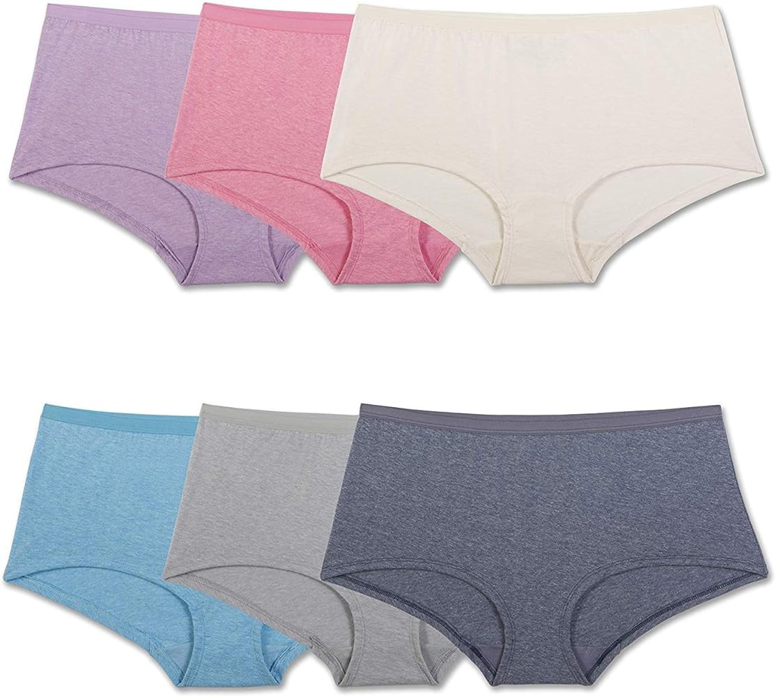 Fruit of the Loom Women's Beyondsoft Panties, Boyshort-Cotton Blend-6 Pack, 6 | Amazon (US)