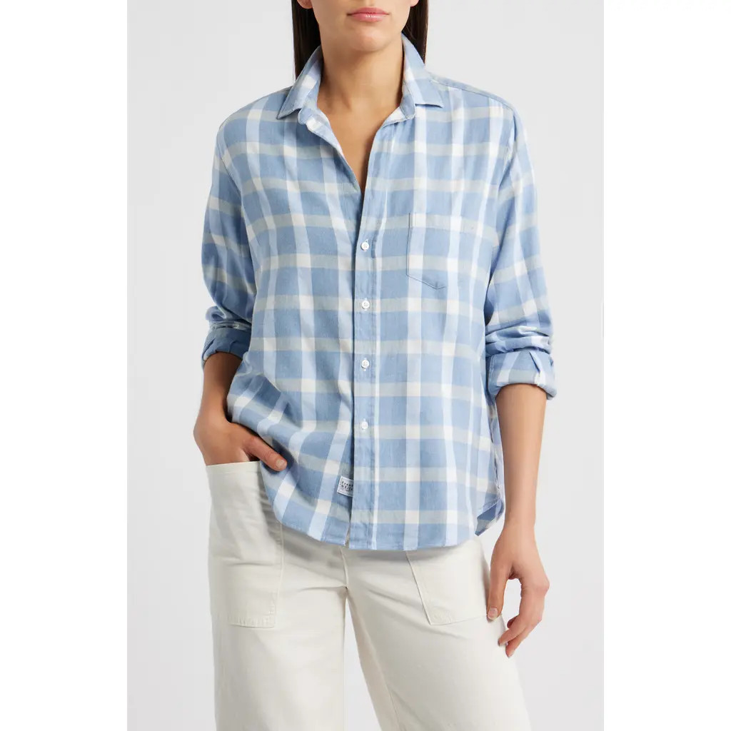 Frank & Eileen Relaxed Fit Cotton Button-Up Shirt in Large Blue White Check at Nordstrom, Size Xx-Small | Nordstrom