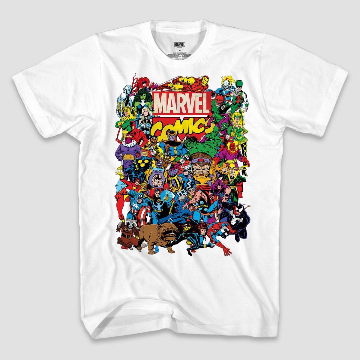 Men's Marvel Team-Up Short Sleeve Graphic T-Shirt - White | Target